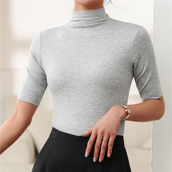 Seamless & Soft Women's Roll Neck Top with Figure-Hugging Fit - Arina-Gray-XS-State of Style