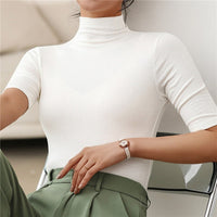 Seamless & Soft Women's Roll Neck Top with Figure-Hugging Fit - Arina-White-XS-State of Style