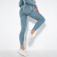 Seamless Women's Yoga Set with Cropped Top - Nova-Burgundy-S-State of Style