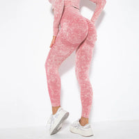 Seamless Women's Yoga Set with Cropped Top - Nova-Burgundy-S-State of Style