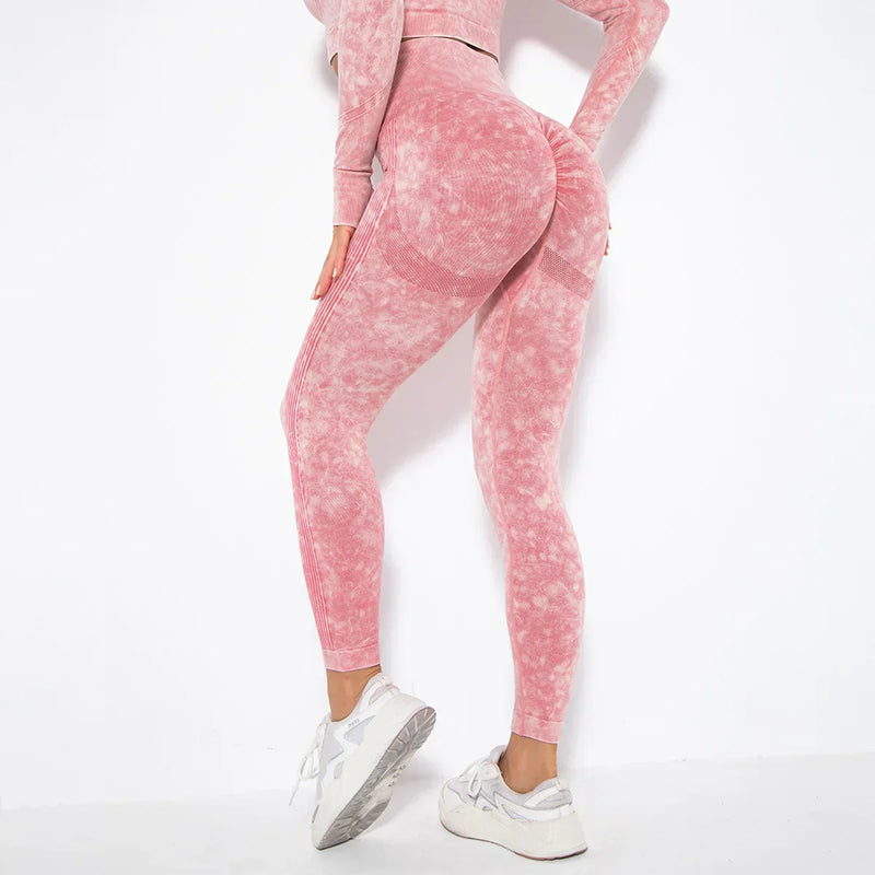 Seamless Women's Yoga Set with Cropped Top - Nova-Burgundy-S-State of Style