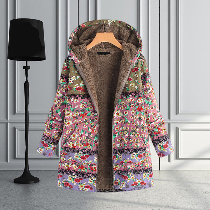 Seraphina Long Women's Teddy Coat with Hood-Blue-S-State of Style