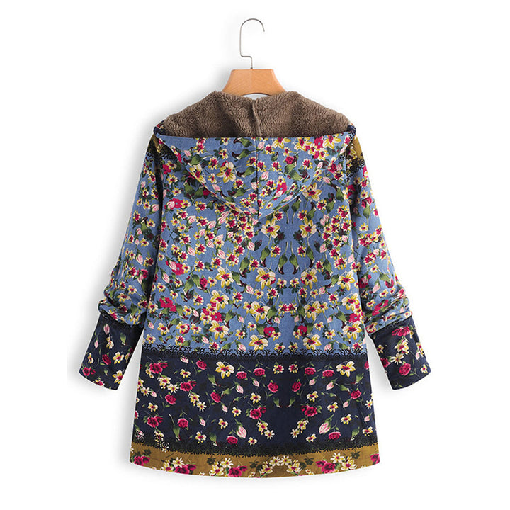 Seraphina Long Women's Teddy Coat with Hood-Blue-S-State of Style