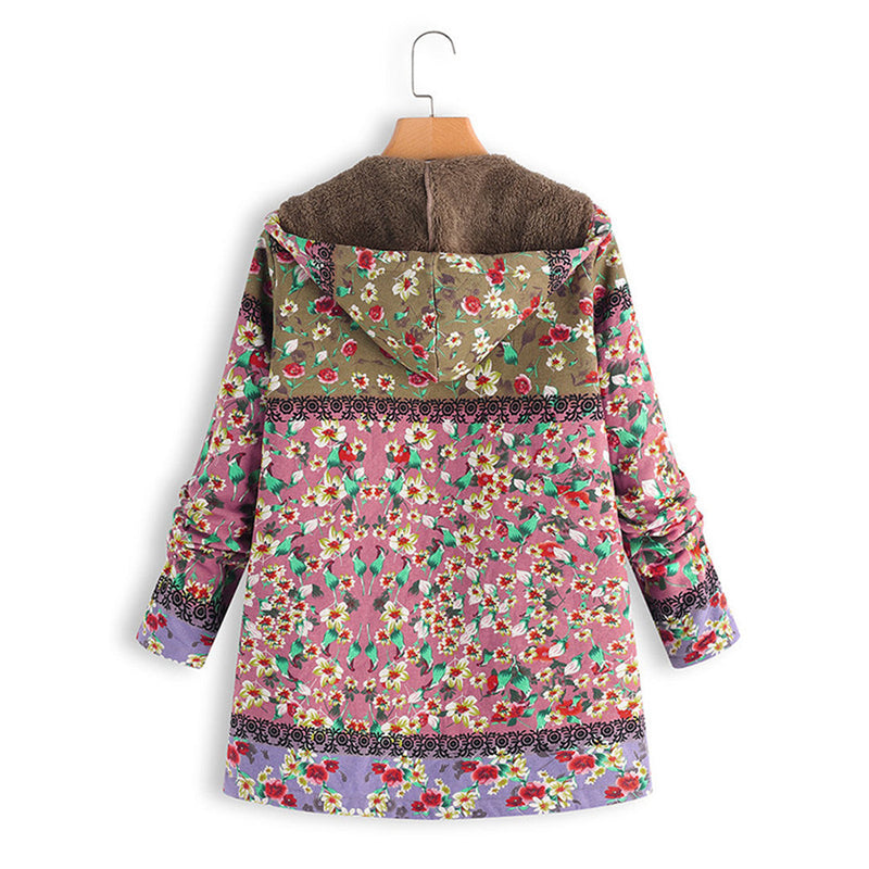 Seraphina Long Women's Teddy Coat with Hood-Blue-S-State of Style