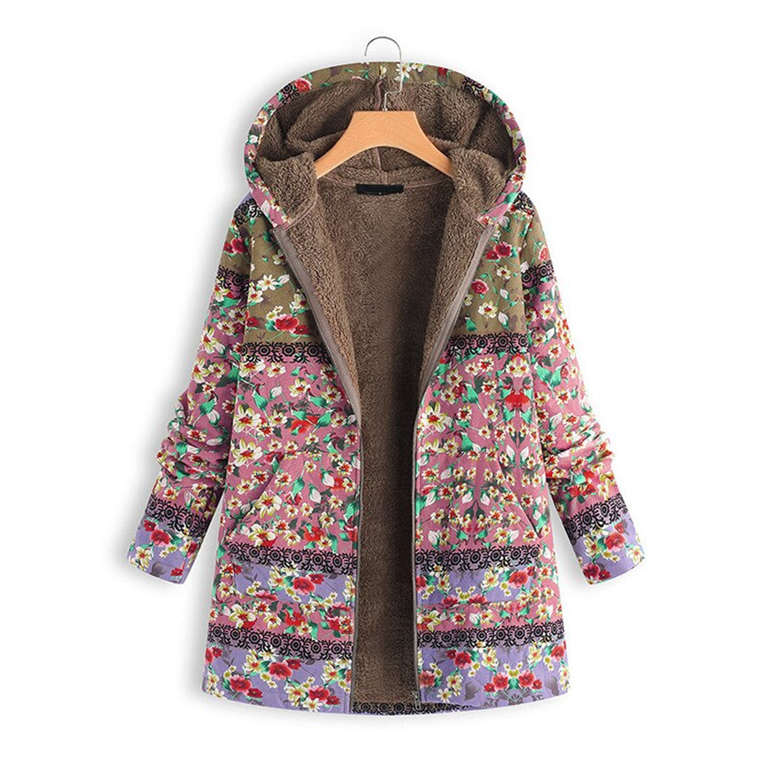 Seraphina Long Women's Teddy Coat with Hood-Pink-S-State of Style