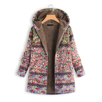 Seraphina Long Women's Teddy Coat with Hood-Pink-S-State of Style