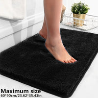 Serenity Plush Bath Mat-Black-40x60cm-State of Style