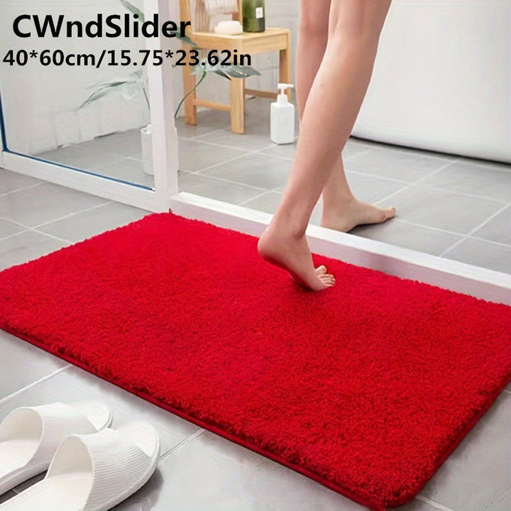Serenity Plush Bath Mat-Red-40x60cm-State of Style