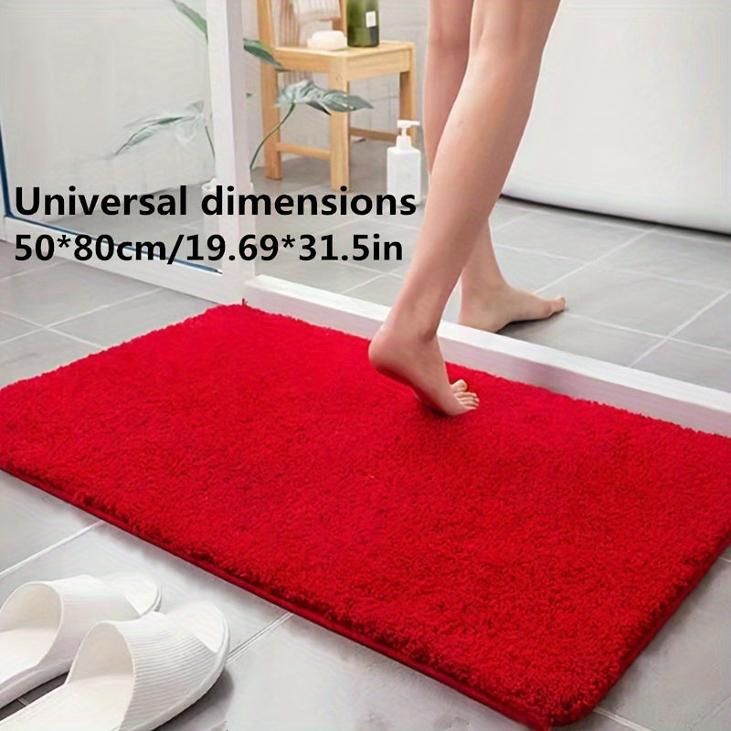 Serenity Plush Bath Mat-Red-50x80cm-State of Style