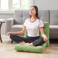 Set of 2 Meditation Cushions - Large Tufted Corduroy Cushions-Beige-State of Style