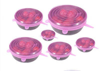 Set of 6 Stretchable Silicone Lid Covers - StretchLid-Pink-State of Style