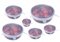 Set of 6 Stretchable Silicone Lid Covers - StretchLid-Transparent-State of Style