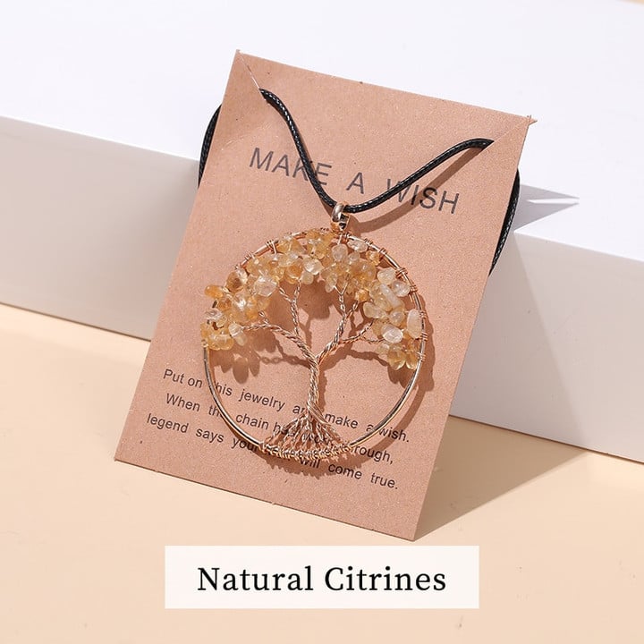 Seven Chakras Tree of Life Necklace | Spiritual Jewellery-MULTI-COLORED GOLD-State of Style