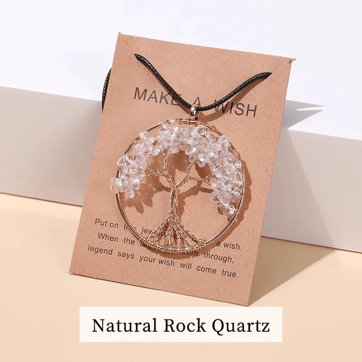Seven Chakras Tree of Life Necklace | Spiritual Jewellery-MULTI-COLORED GOLD-State of Style