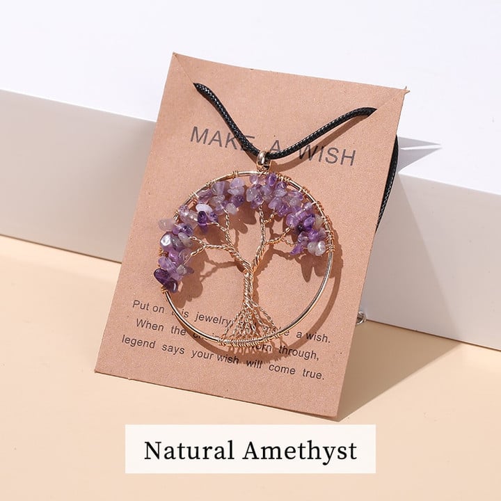 Seven Chakras Tree of Life Necklace | Spiritual Jewellery-MULTI-COLORED GOLD-State of Style