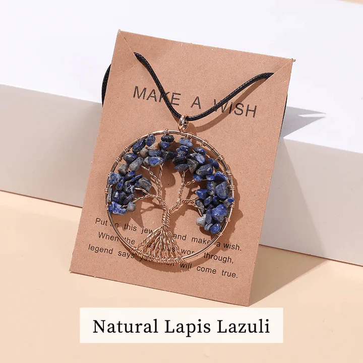 Seven Chakras Tree of Life Necklace | Spiritual Jewellery-MULTI-COLORED GOLD-State of Style