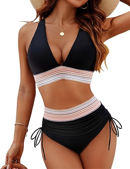 Shaping bikini set with high-waisted briefs & push-up top – Selina | Buy 1, get 1 free-Black-S-State of Style