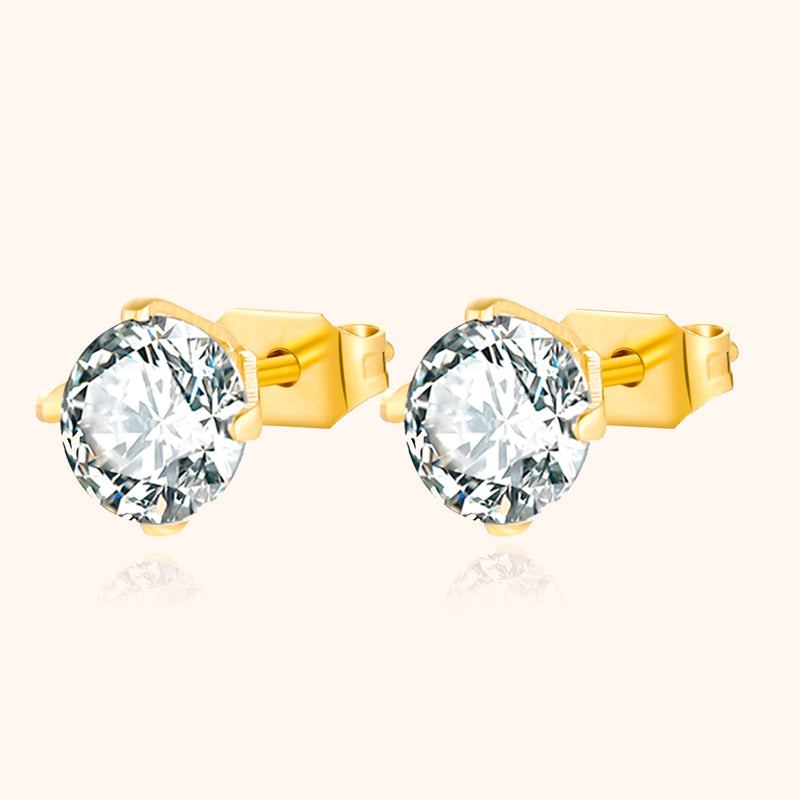 Shining Mini Earrings - Mira-Gold-0.61 cm-State of Style