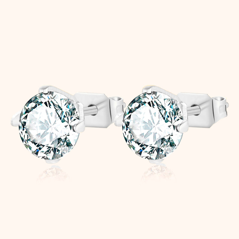 Shining Mini Earrings - Mira-Silver-0.71 cm-State of Style