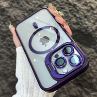 Shockproof Magnetic Phone Case with Glass Lens Guard & Stand – 1+1 FREE-Dark Purple-For iPhone 11Pro Max-State of Style