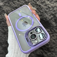 Shockproof Magnetic Phone Case with Glass Lens Guard & Stand – 1+1 FREE-Light purple-For iPhone 11Pro Max-State of Style