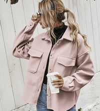 Short jacket with button placket – Elodie-Pink-S-State of Style