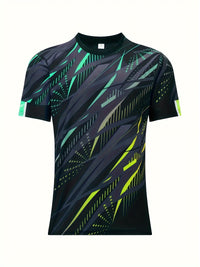 Short-sleeve shirt with striped pattern summer style men's look - Timo (1+1 FREE)-Green/Yellow-S-State of Style