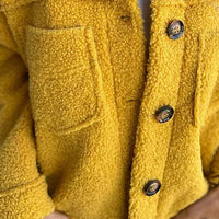 Short Teddy Coat - Dion | Warm with Stylish Lapel Collar-Yellow-S-State of Style