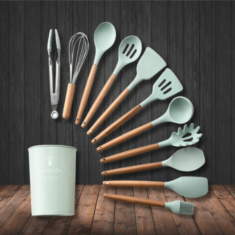 Silicone Kitchen Utensil Set - FlexiChef-Green-State of Style