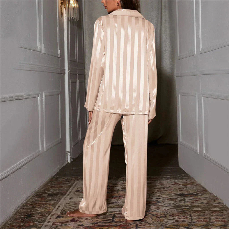 Silky-soft women's pyjama set – Emilia-Beige-S-State of Style
