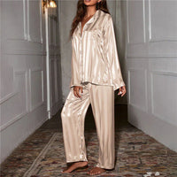 Silky-soft women's pyjama set – Emilia-Beige-S-State of Style