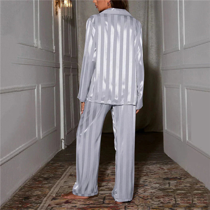 Silky-soft women's pyjama set – Emilia-Beige-S-State of Style