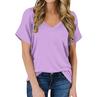 Simple V-Neck T-shirt - Luna-Purple-S-State of Style