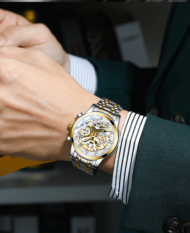 Skeleton Men's Watch - Eclipse-Silver-State of Style