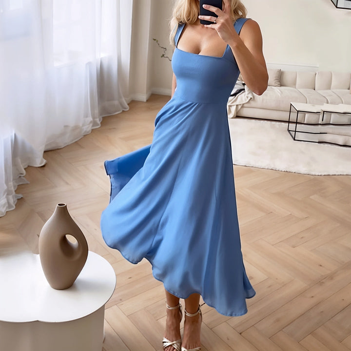 Sleeveless Airy Midi Dress with Flattering Fit – Marlene-Blue-XS-State of Style