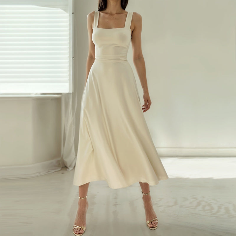 Sleeveless Airy Midi Dress with Flattering Fit – Marlene-White-XS-State of Style