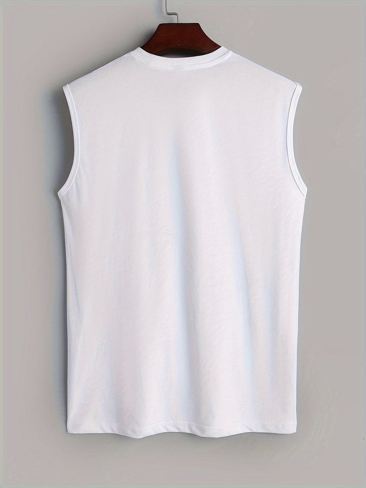 Sleeveless shirt with bird print cotton summer look - Noah (1+1 FREE)-White-M(48)-State of Style