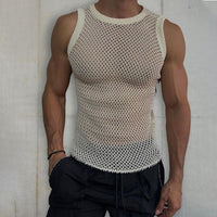 Sleeveless Transparent Men's Knitted Vest – Milo-Beige-XS-State of Style