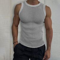 Sleeveless Transparent Men's Knitted Vest – Milo-Gray-XS-State of Style