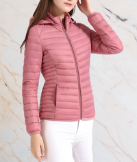 Slim Fit Puffy Jacket with Zipper | MAYLEE-S-Rose-State of Style