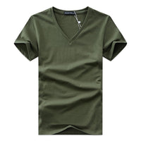 Slim Fit V-Neck T-Shirt for Men 1+1 FREE – Comfortable & Suitable for Everyday Use – Jonas-Army green-S-State of Style
