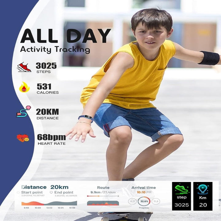 Slim Fitness Watch for Kids - KidFit Pro-Black-State of Style