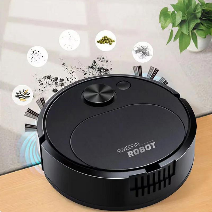 Slim Smart Robot Vacuum for Effortless Cleaning - SmartClean-Black-State of Style