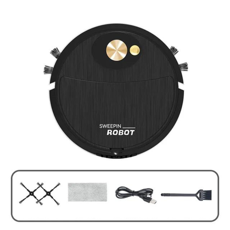 Slim Smart Robot Vacuum for Effortless Cleaning - SmartClean-Black-State of Style