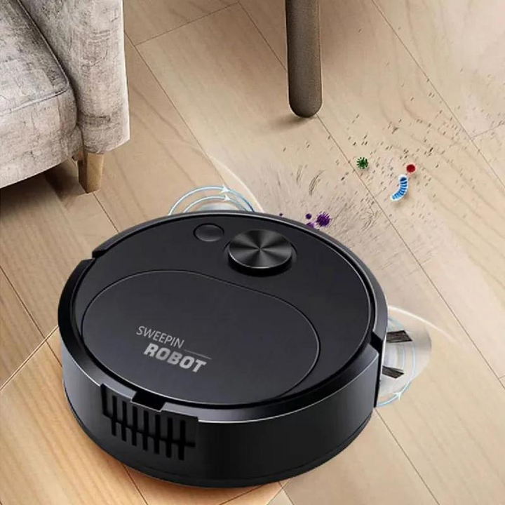 Slim Smart Robot Vacuum for Effortless Cleaning - SmartClean-Black-State of Style