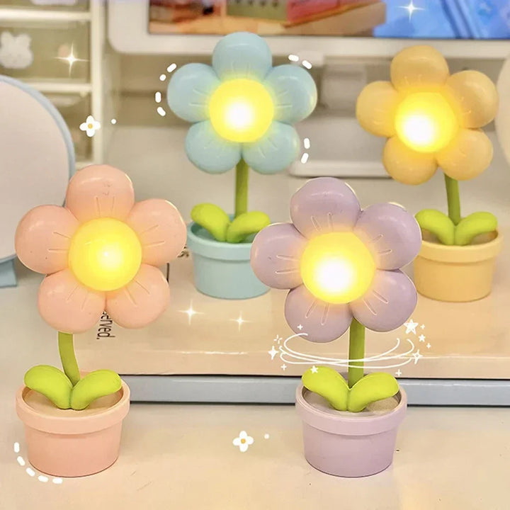 Small Flower Relaxing Table Lamp - BlossomGlow-Pink-State of Style