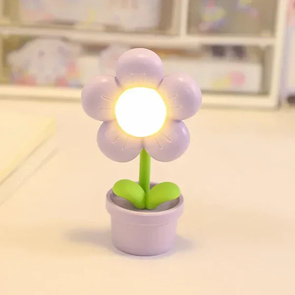 Small Flower Relaxing Table Lamp - BlossomGlow-Purple-State of Style