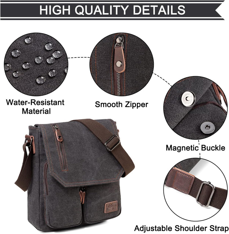 Compact Canvas Crossbody Messenger Bag – Renan