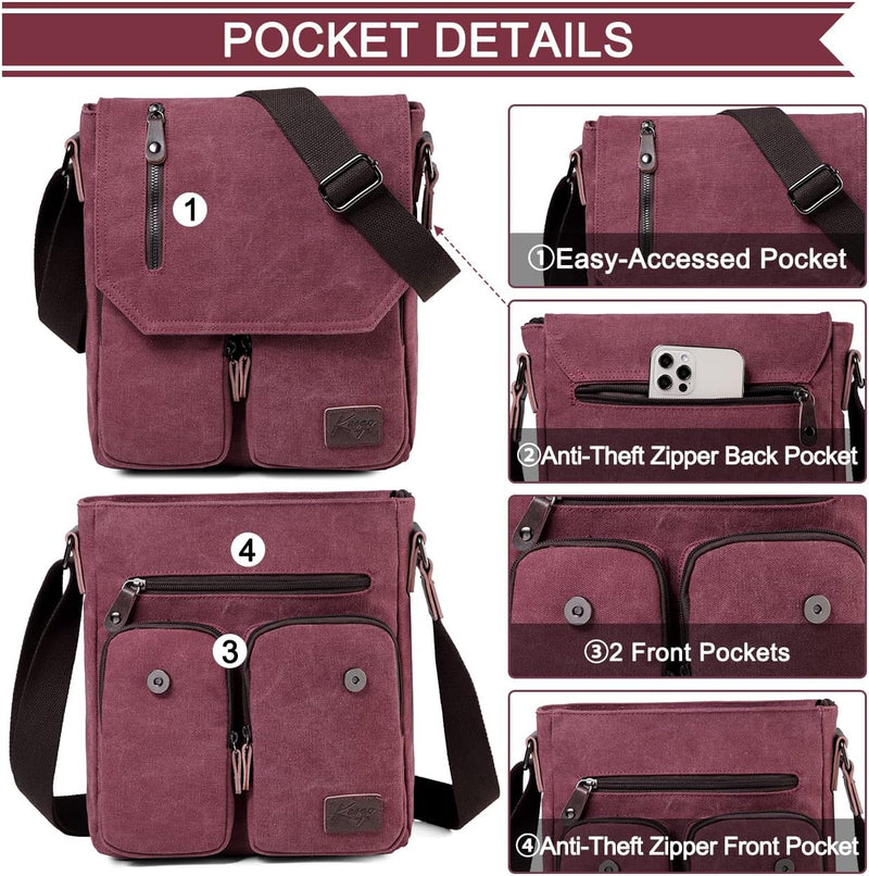 Compact Canvas Crossbody Messenger Bag – Renan