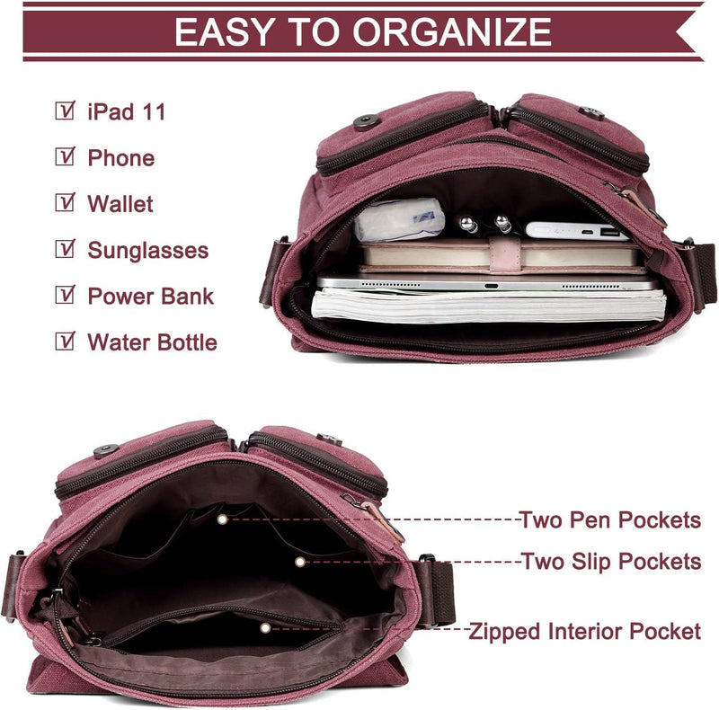 Compact Canvas Crossbody Messenger Bag – Renan